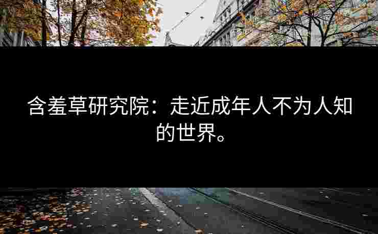 含羞草研究院：走近成年人不为人知的世界。