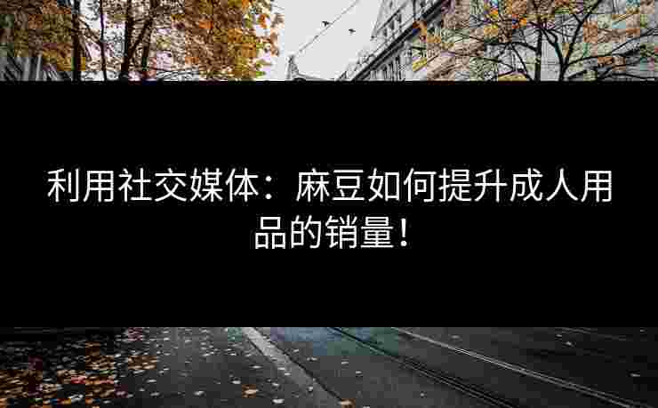利用社交媒体：麻豆如何提升成人用品的销量！