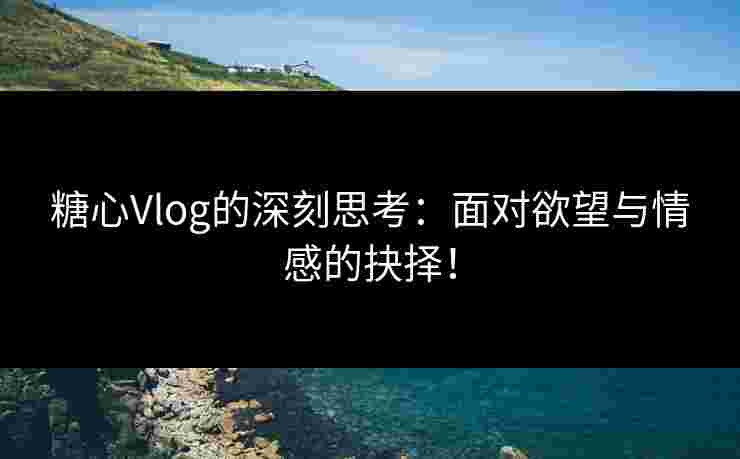 糖心Vlog的深刻思考：面对欲望与情感的抉择！